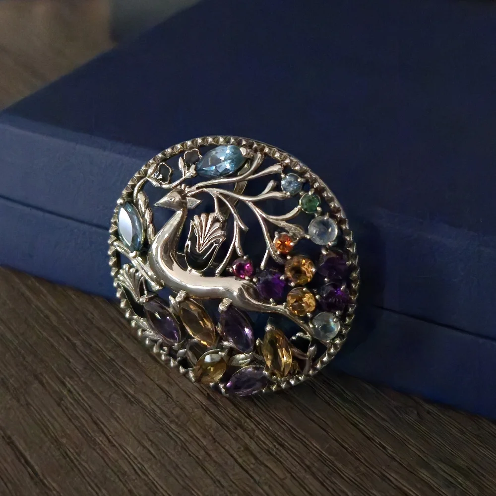 Nicky Butler 925 Sterling Silver Stag Pendant Brooch Designer Amethyst Citrine - Picture 9 of 16